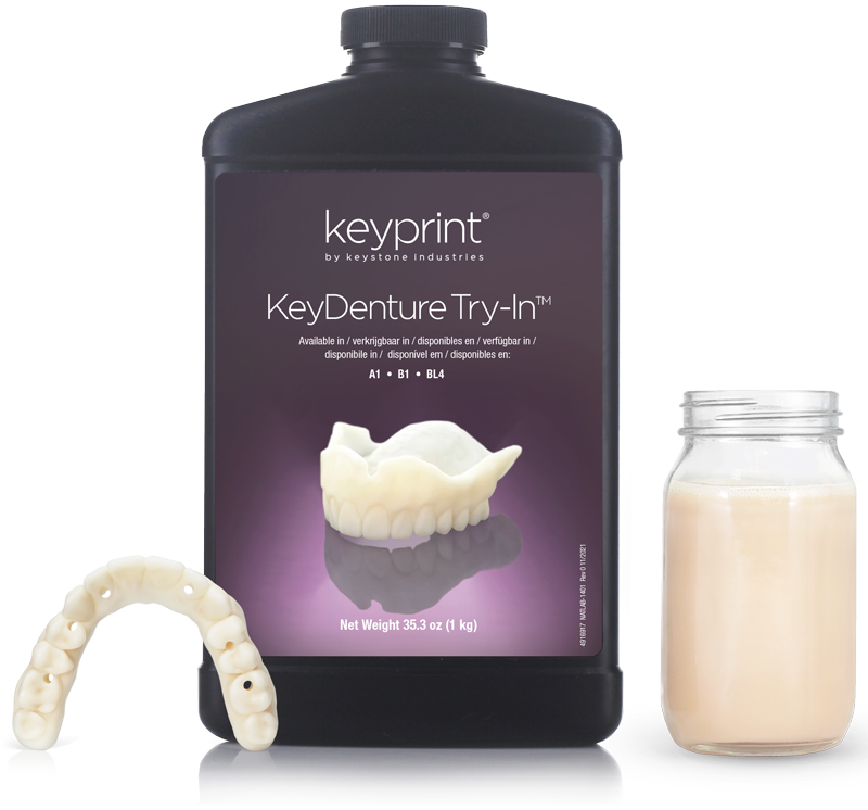 KeyDenture Try-In™®  1 KG by KeyPrint 3D Printing by Keyprint- Unique Dental Supply Inc.