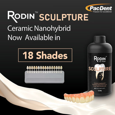 Rodin® Sculpture Ceramic Nanohybrid 3D Resin 600 g 3D Printing by Pac-Dent- Unique Dental Supply Inc.