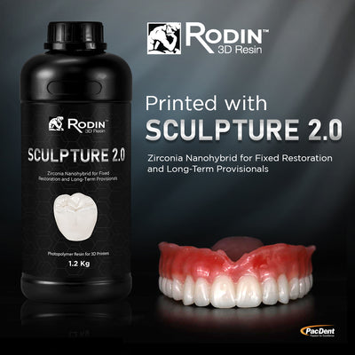 Rodin® Sculpture 2.0 Ceramic Nanohybrid 3D Resin 1.2 kg 3D Printing by Pac-Dent- Unique Dental Supply Inc.