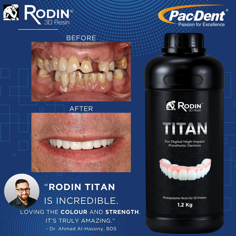 Rodin® Titan Ceramic Nanohybrid 3D Resin 600 g 3D Printing by Pac-Dent- Unique Dental Supply Inc.