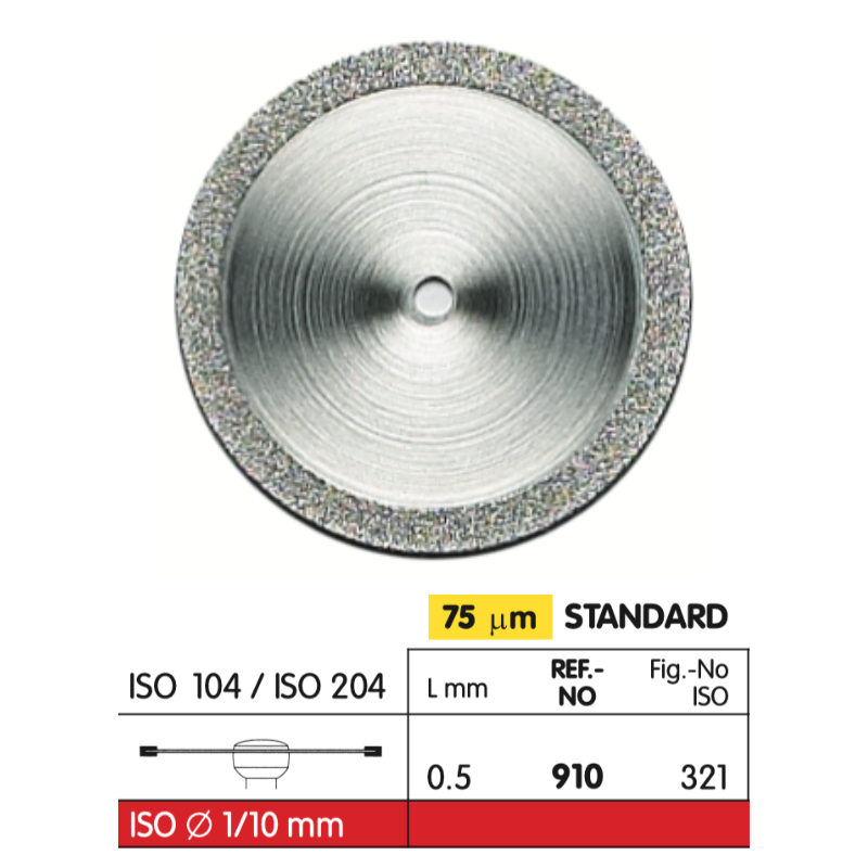 910 Dia-Tessin Diamond Discs HP - Double-Sided Diamond Burs (HP) by Vanetti- Unique Dental Supply Inc.