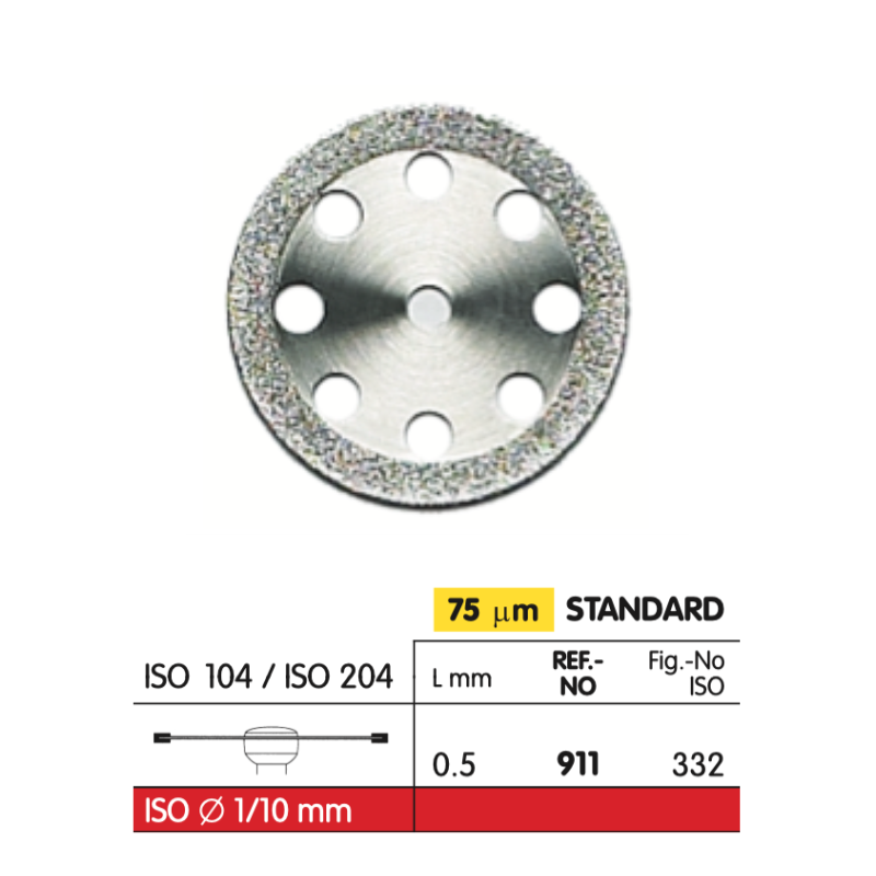 911 Dia-Tessin Diamond Discs HP - Double-Sided Diamond Burs (HP) by Vanetti- Unique Dental Supply Inc.