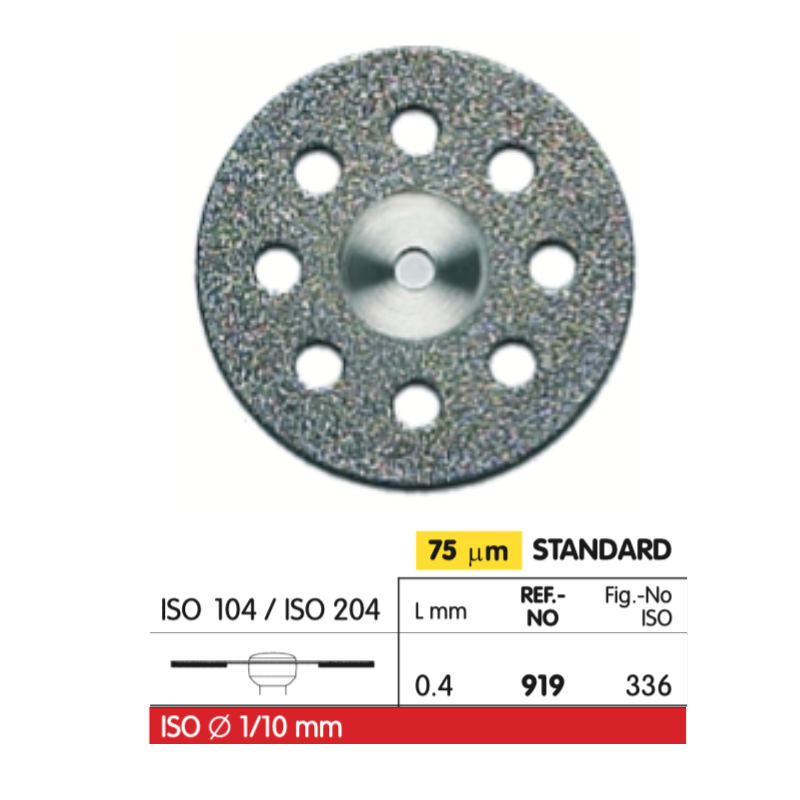 919 Dia-Tessin Diamond Discs HP - One-Sided Diamond Burs (HP) by Vanetti- Unique Dental Supply Inc.