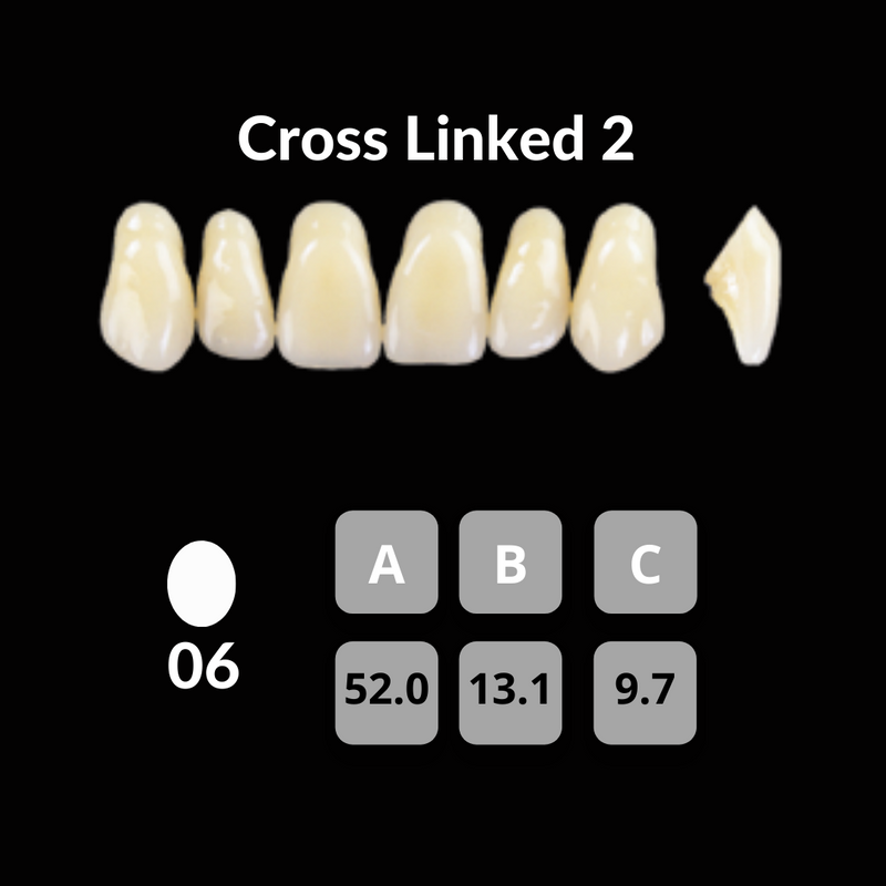 Polident CrossLinked2 Acrylic Teeth Shade A2 CrossLinked2 by Polident- Unique Dental Supply Inc.