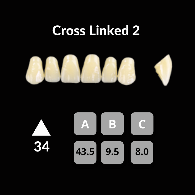 Polident CrossLinked2 Acrylic Teeth Shade A3 CrossLinked2 by Polident- Unique Dental Supply Inc.