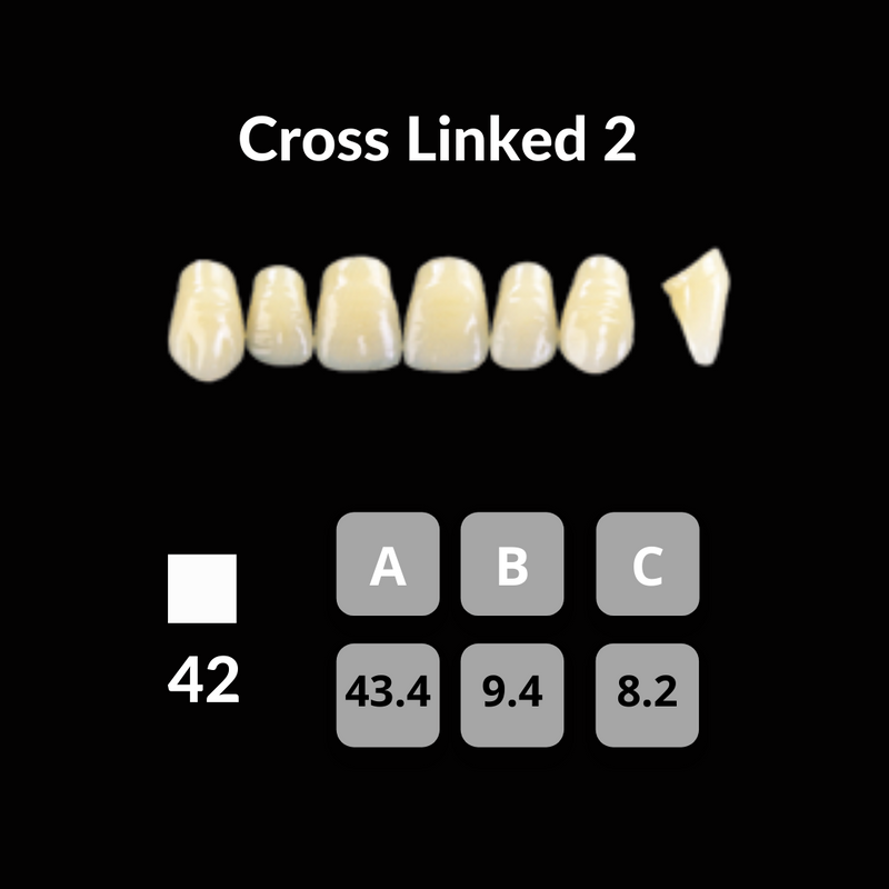 Polident CrossLinked2 Acrylic Teeth Shade A2 CrossLinked2 by Polident- Unique Dental Supply Inc.