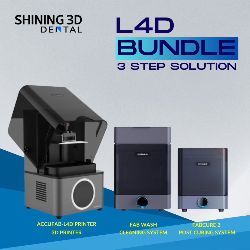 L4D Bundle - 3 Step Solution 3D Printer by Shining 3D- Unique Dental Supply Inc.