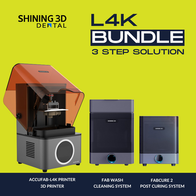 L4K Bundle - 3 Step Solution 3D Printer by Shining 3D- Unique Dental Supply Inc.