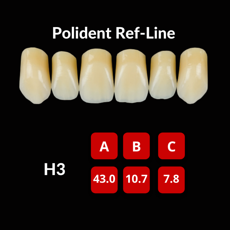 Polident Ref-Line Artificial Teeth Shade BL1 Artificial Acrylic Resin Teeth by Polident- Unique Dental Supply Inc.