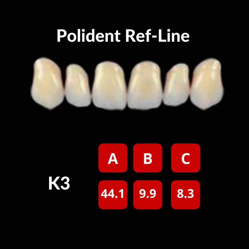 Polident Ref-Line Artificial Teeth Shade D2 Artificial Acrylic Resin Teeth by Polident- Unique Dental Supply Inc.