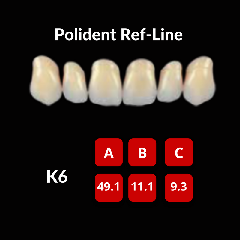 Polident Ref-Line Artificial Teeth Shade B2 Artificial Acrylic Resin Teeth by Polident- Unique Dental Supply Inc.