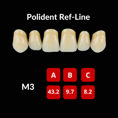 Polident Ref-Line Artificial Teeth Shade B4 Artificial Acrylic Resin Teeth by Polident- Unique Dental Supply Inc.