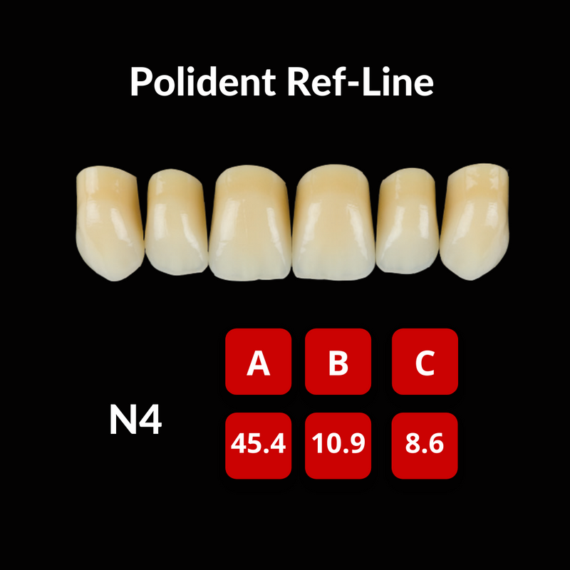 Polident Ref-Line Artificial Teeth Shade B4 Artificial Acrylic Resin Teeth by Polident- Unique Dental Supply Inc.