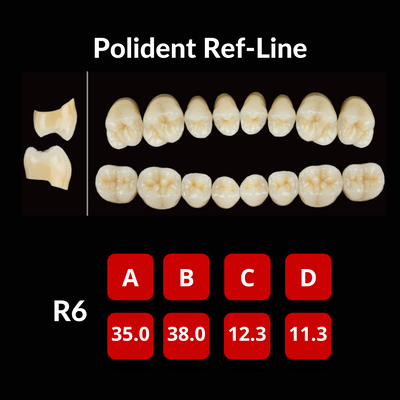 Polident Ref-Line Artificial Teeth Shade A1 Artificial Acrylic Resin Teeth by Polident- Unique Dental Supply Inc.