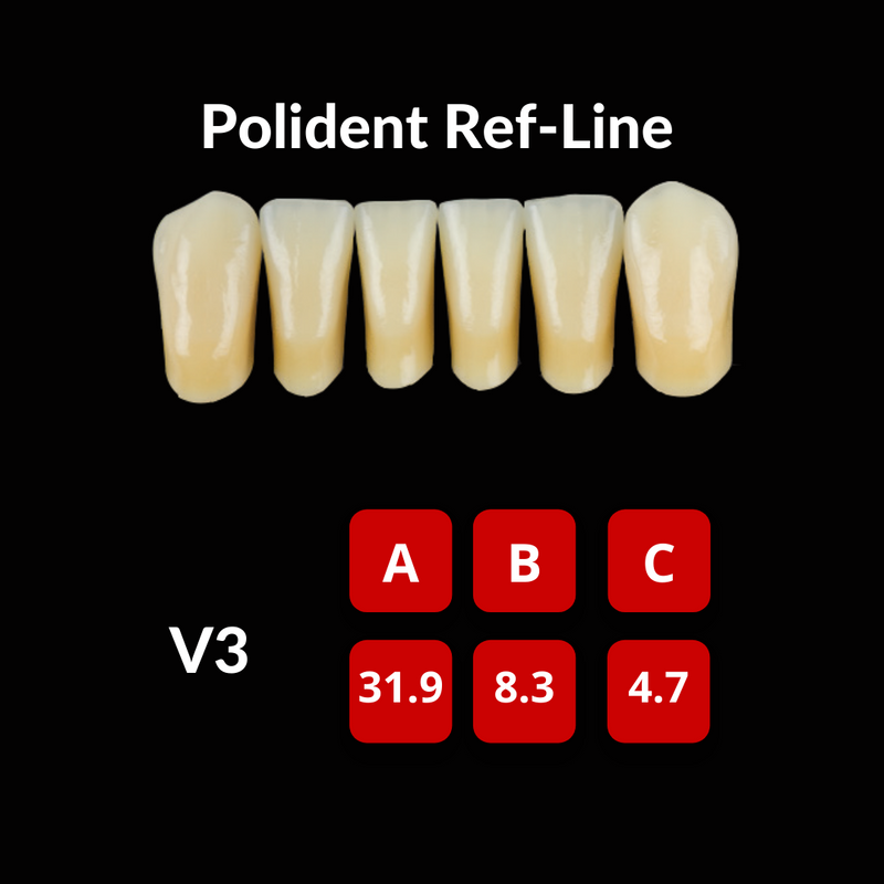 Polident Ref-Line Artificial Teeth Shade D2 Artificial Acrylic Resin Teeth by Polident- Unique Dental Supply Inc.