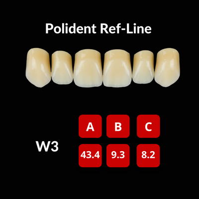Polident Ref-Line Artificial Teeth Shade A1 Crown NS Teeth by Yamahachi- Unique Dental Supply Inc.