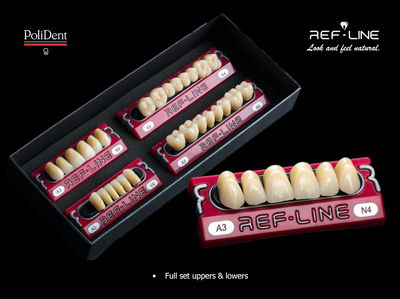 Polident Ref-Line Artificial Teeth Shade A2 Artificial Acrylic Resin Teeth by Polident- Unique Dental Supply Inc.