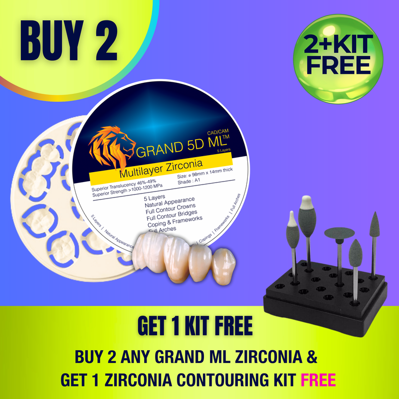 GRAND ML 5D - Multilayer Zirconia Pre-Shaded 98mm x 16mm by Medisco Group