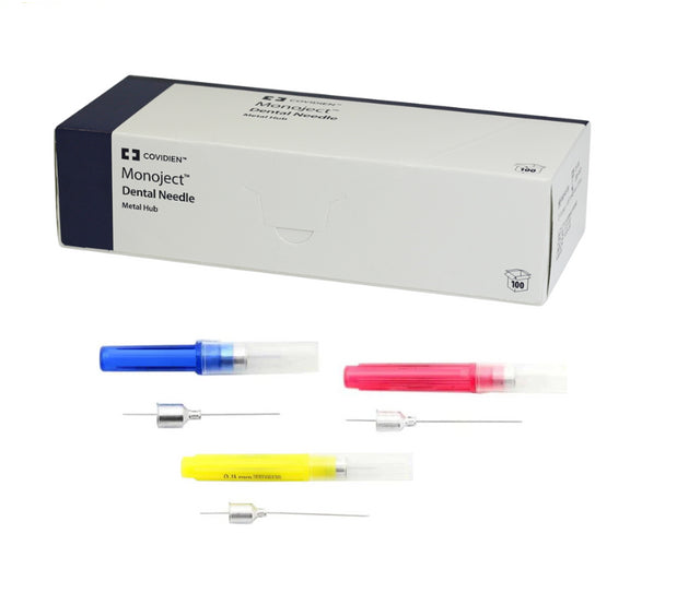 Monoject® Sterile Single-Use Dental Needles (Metal Hub)