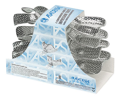 Edentulous Trays Set - Perforated Set of 8 Impression Trays by ASA DENTAL- Unique Dental Supply Inc.
