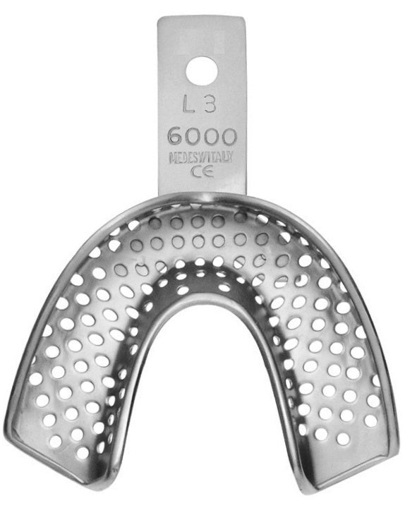 Regular Impression Trays Perforated with Retention Rim - Satin Finish Impression Trays by Medesy- Unique Dental Supply Inc.