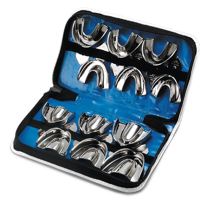 Stainless Steel Anatomic ImpressionTrays with Retention Rim - Kit of 12 pcs Impression Trays by Medesy- Unique Dental Supply Inc.