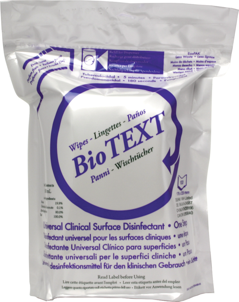 BioTEXT Euro Wipes PreWet Disinfectants by Micrylium- Unique Dental Supply Inc.