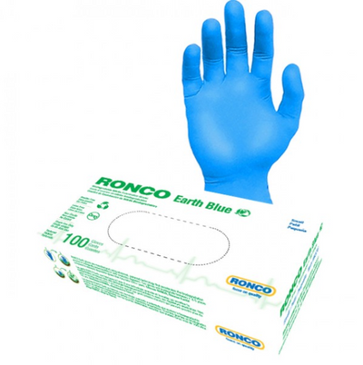 RONCO Earth Nitrile Blue Biodegradable Nitrile Examination Gloves (3 mil) Gloves by Ronco- Unique Dental Supply Inc.
