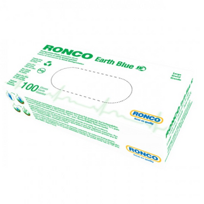 RONCO Earth Nitrile Blue Biodegradable Examination Gloves (3 mil) Gloves by Ronco- Unique Dental Supply Inc.