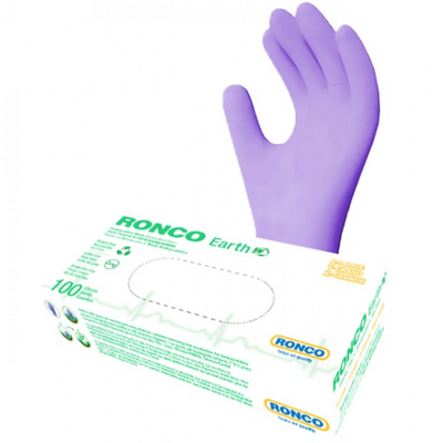 RONCO Earth Nitrile Violet Biodegradable Nitrile Examination Gloves (3 mil) Gloves by Ronco- Unique Dental Supply Inc.