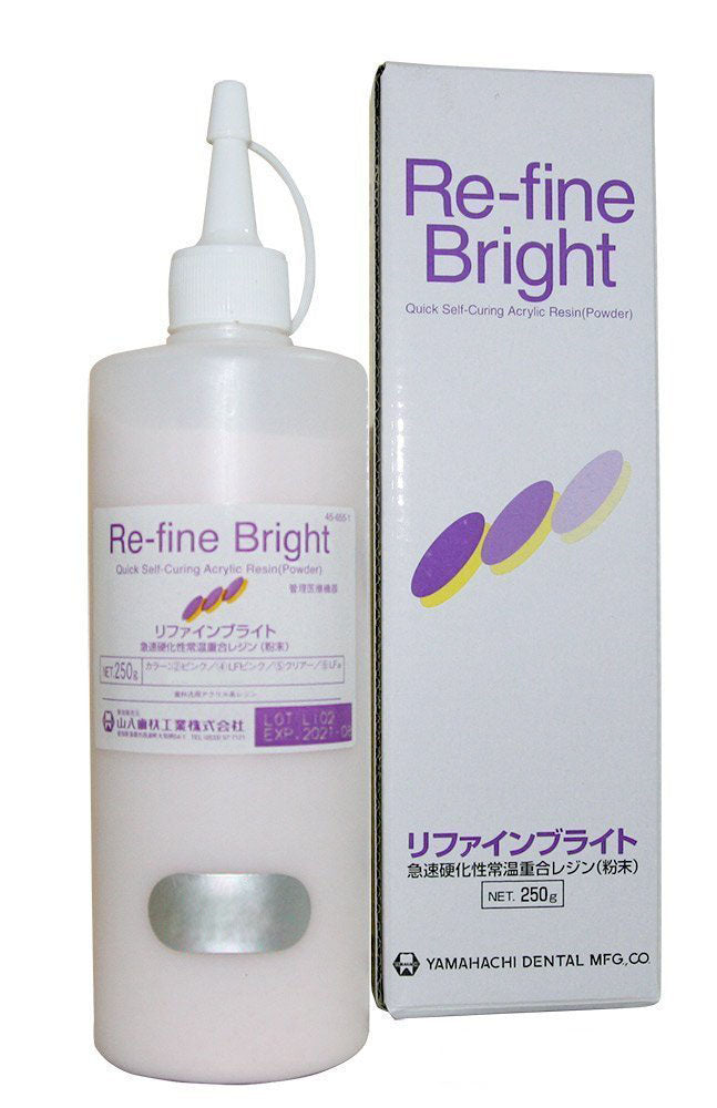 Self-Curing Acrylic Resin RE-FINE BRIGHT by Yamahachi  (Clear) Cold / Self Cure Acrylics by Yamahachi- Unique Dental Supply Inc.