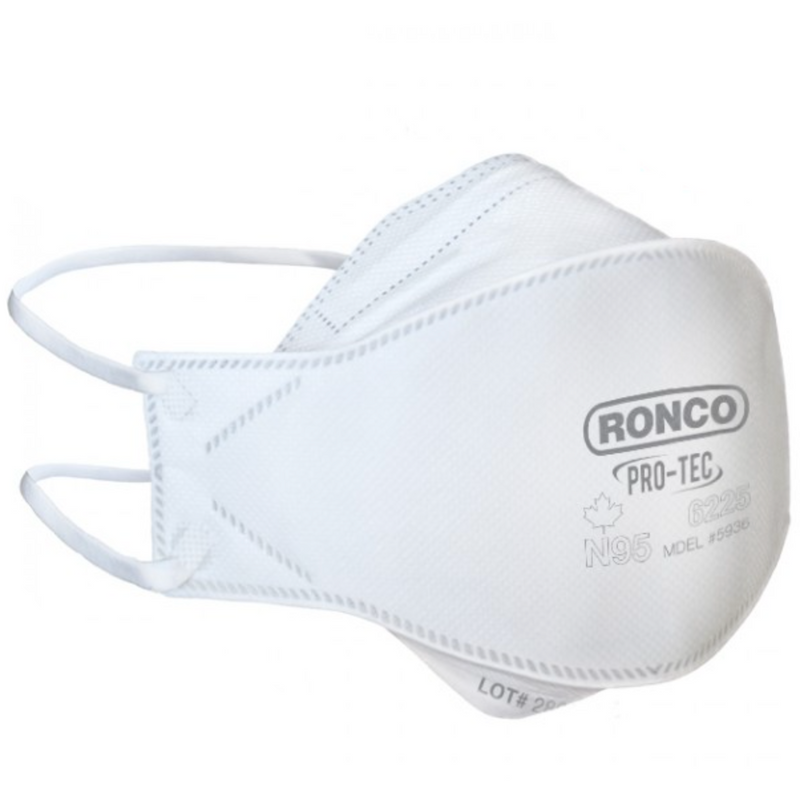PRO-TEC Particulate Filtering / Medical N95 Respirator, Flat Folded 20/box Masks by Ronco- Unique Dental Supply Inc.