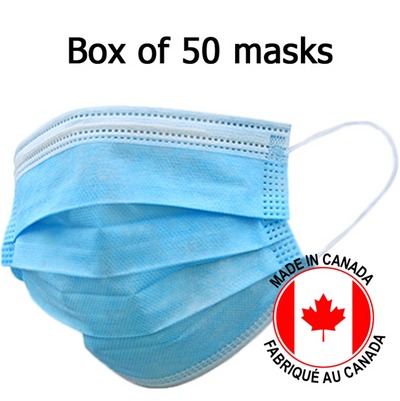 Face Mask, ASTM Level 3, 4-Ply  - Made in CANADA / Box of 50pcs Masks by Modern Air Filter Corporation- Unique Dental Supply Inc.