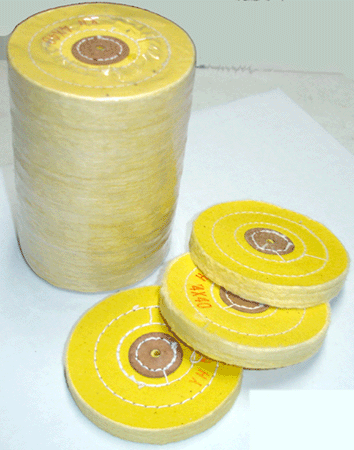 Yellow Muslin Buff (4"x40ply)12/pkg Lathe Buffs by META DENTAL- Unique Dental Supply Inc.