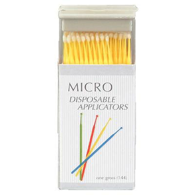 Yellow Micro Applicator - 2 mm Disposable (144/Pkg) Disposable Brushes & Applicators by Plasdent- Unique Dental Supply Inc.